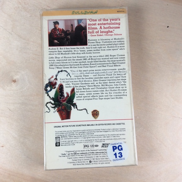 Little Shop Of Horrors VHS Tape Warner Bros 1987 11702 Rick Moranis - Picture 6 of 11